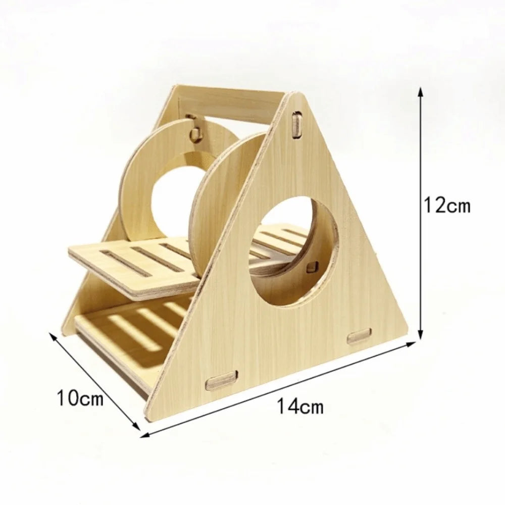 New Wooden Hamster Villa Chewable Easy to Install Platform House Durable Cage Accessories Hamster Climb Pet Supplies