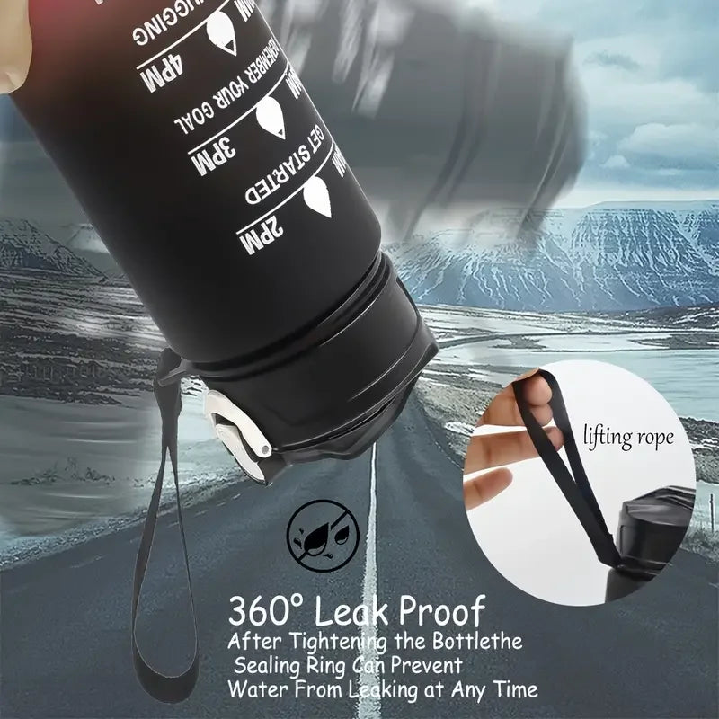 Sports Water Bottle with Time-Tracking Straw – Flip Lid, Leak-Proof, 750ml