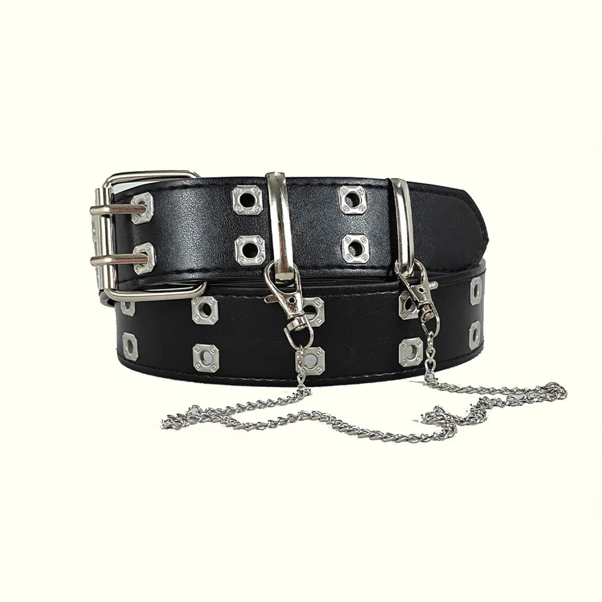 Retro Square Rivet Men's Belt With Three Row Needle Buckle Hip-Hop Rock Punk Y2k Style Jeans Belts For Women Goth Waistband