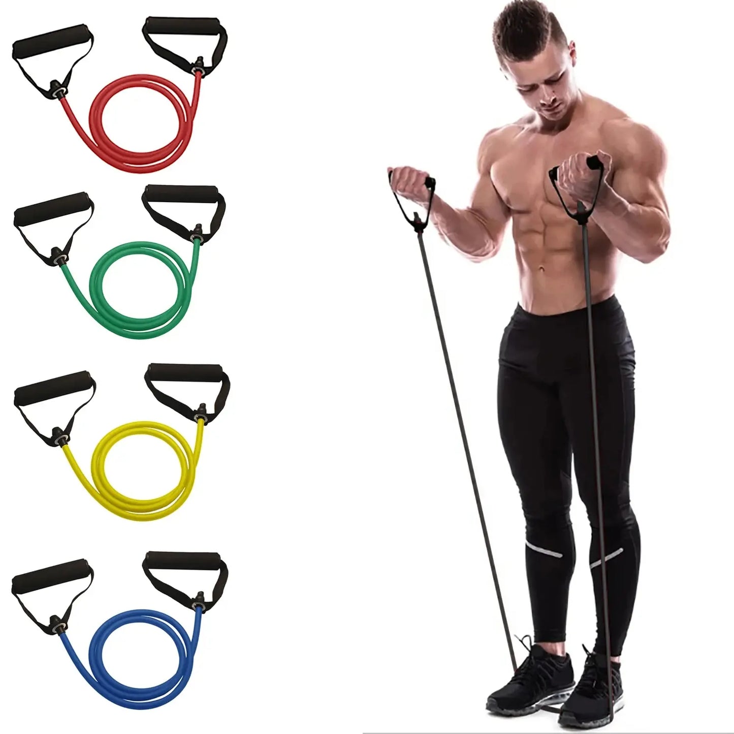 Resistance Bands with Handles – Workout Exercise Bands for Home Strength Training