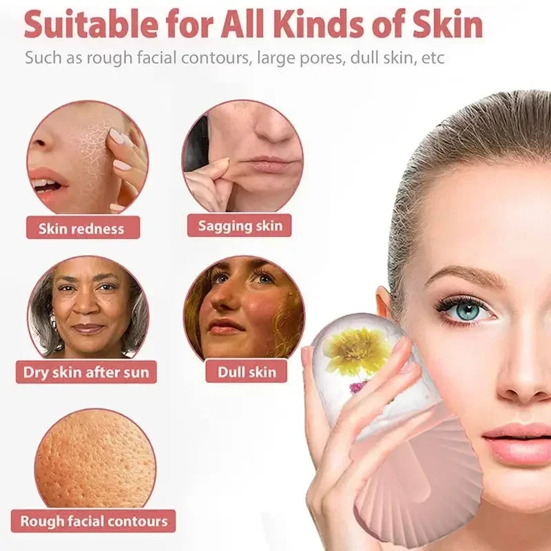 Ice Globe Facial Roller — Cooling Massage Tool for De-Puffing & Contouring