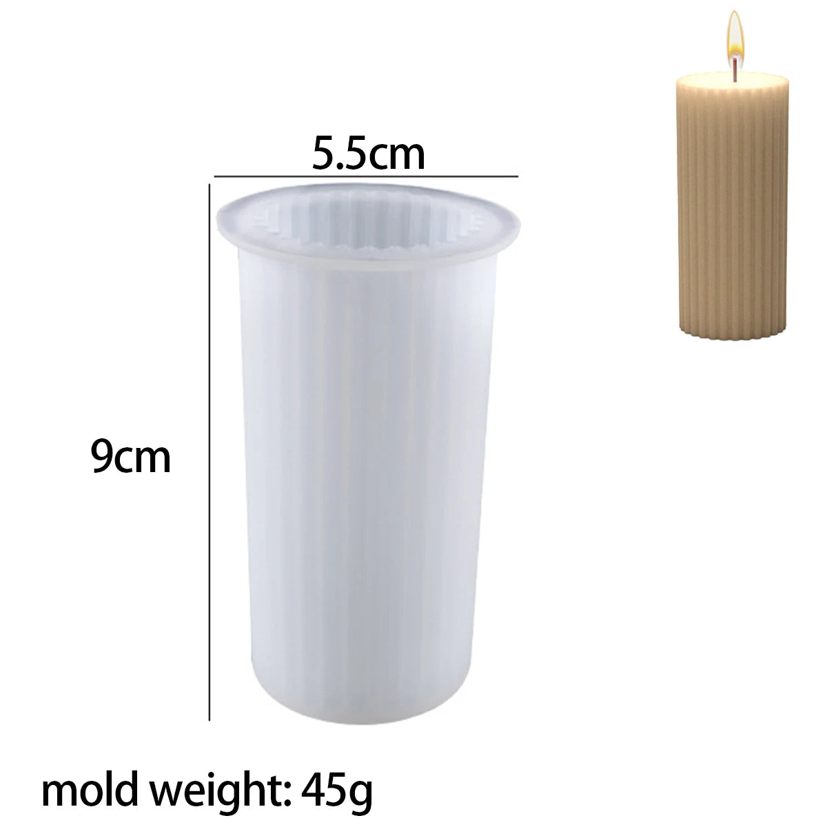 Classical Striped Cylindrical Silicone Candle Mould – DIY Pillar Wax Craft