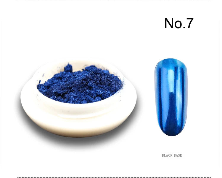 Chrome Mirror Nail Powder – Holographic Laser Silver & Gold Glitter Pigment