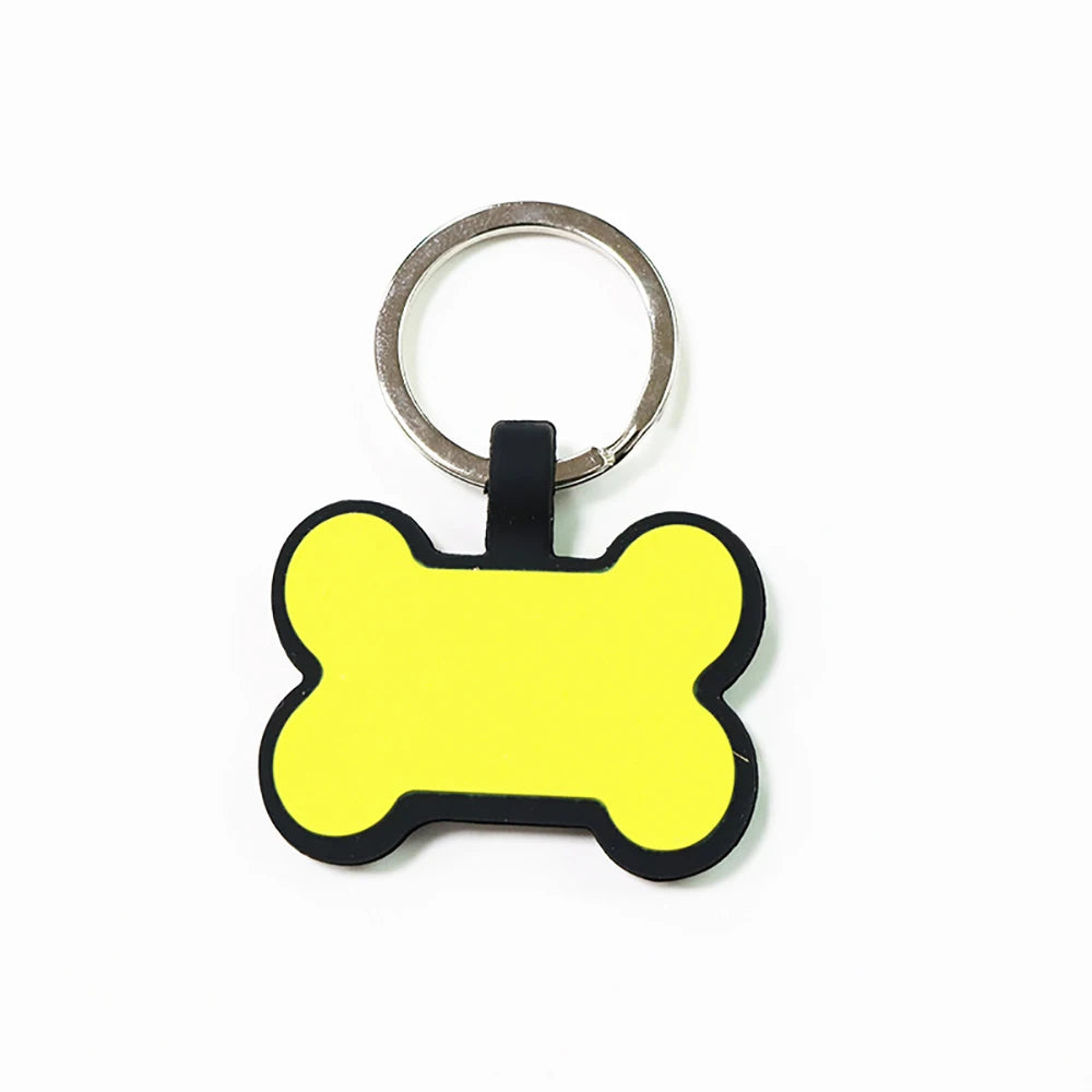 Personalized Silent Silicone Pet ID Tag – Custom Engraved Name & Number