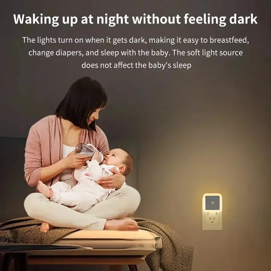 1/6PCS Wireless LED Night Light Sensor Light EU/UK Night lights Larger Aperture For Children Room Bedroom Decoration Lighting