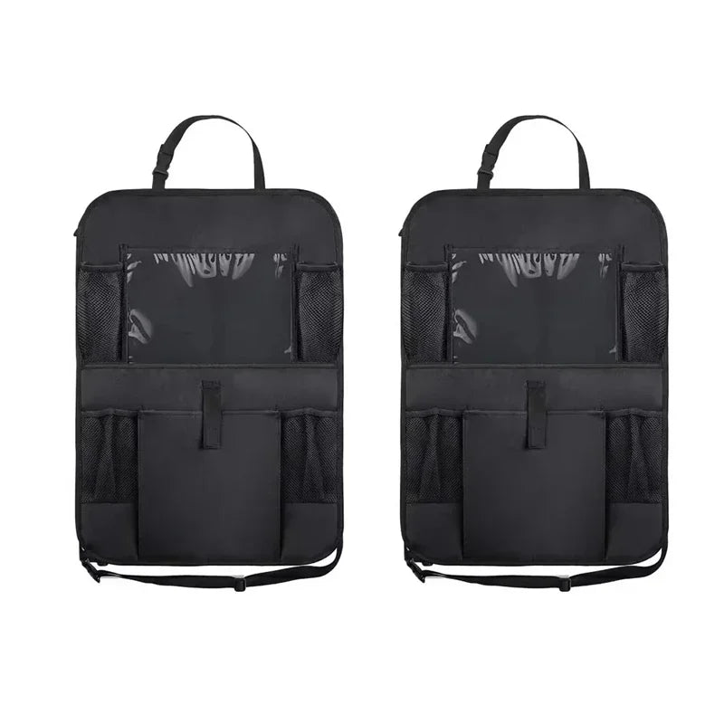 1/2PCS Car Seat Storage Bag Waterproof Durable Oxford Fabric with Touch Screen Tablet Holder Anti-Kick Seat Back Bag Auto Parts