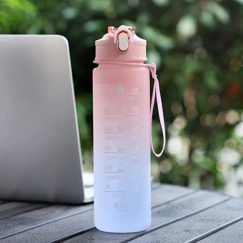 Sports Water Bottle with Time-Tracking Straw – Flip Lid, Leak-Proof, 750ml