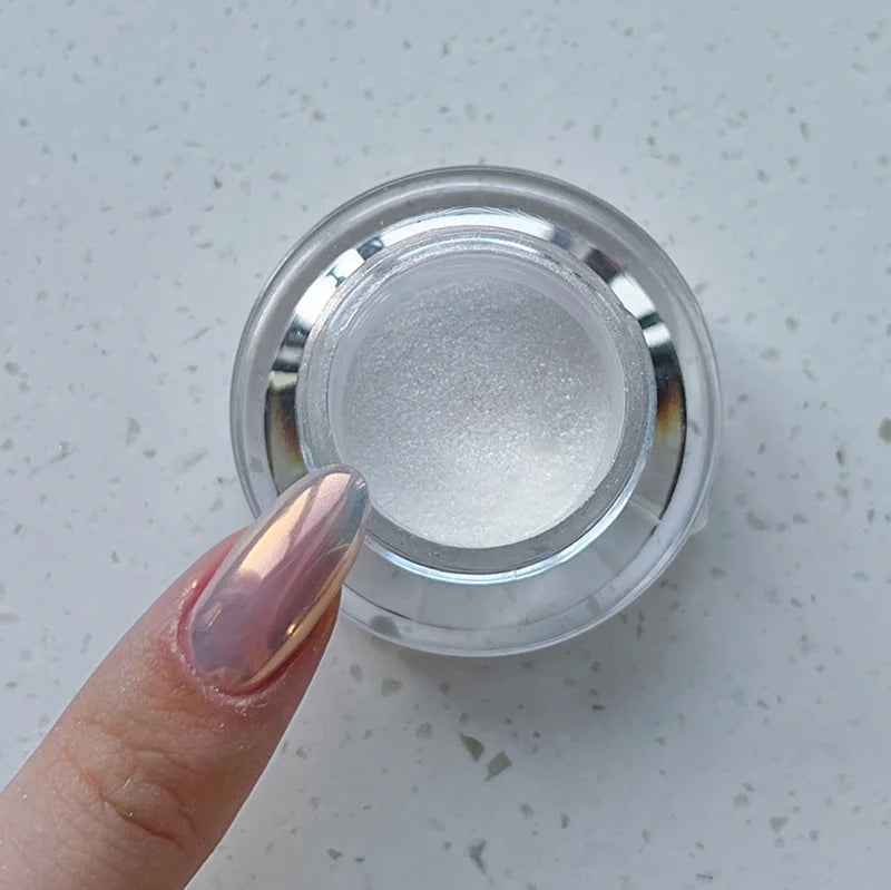 Aurora Chrome Nail Powder – High-Gloss Moonlight Mirror Pearl Glitter Pigment