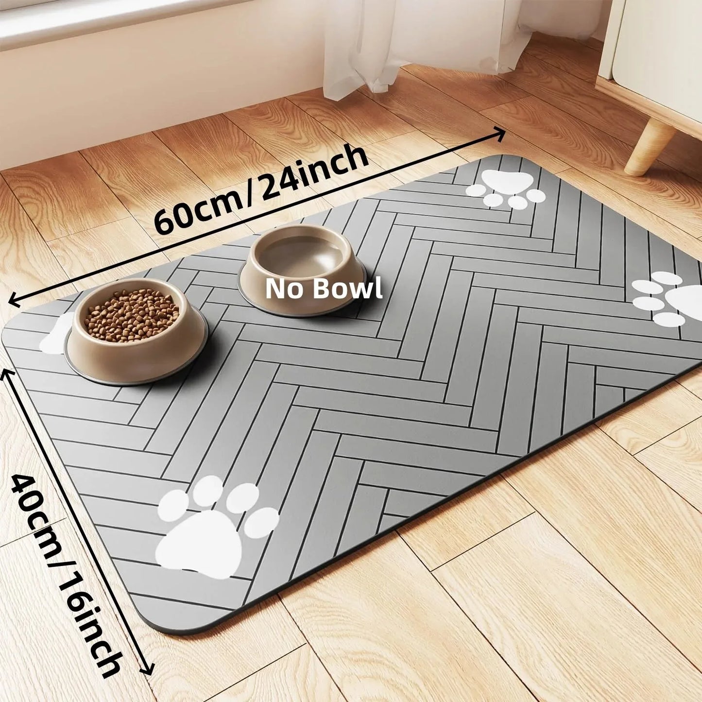 Absorbent Pet Feeding Mat – Waterproof Non-Slip Placemat for Dog & Cat Bowls