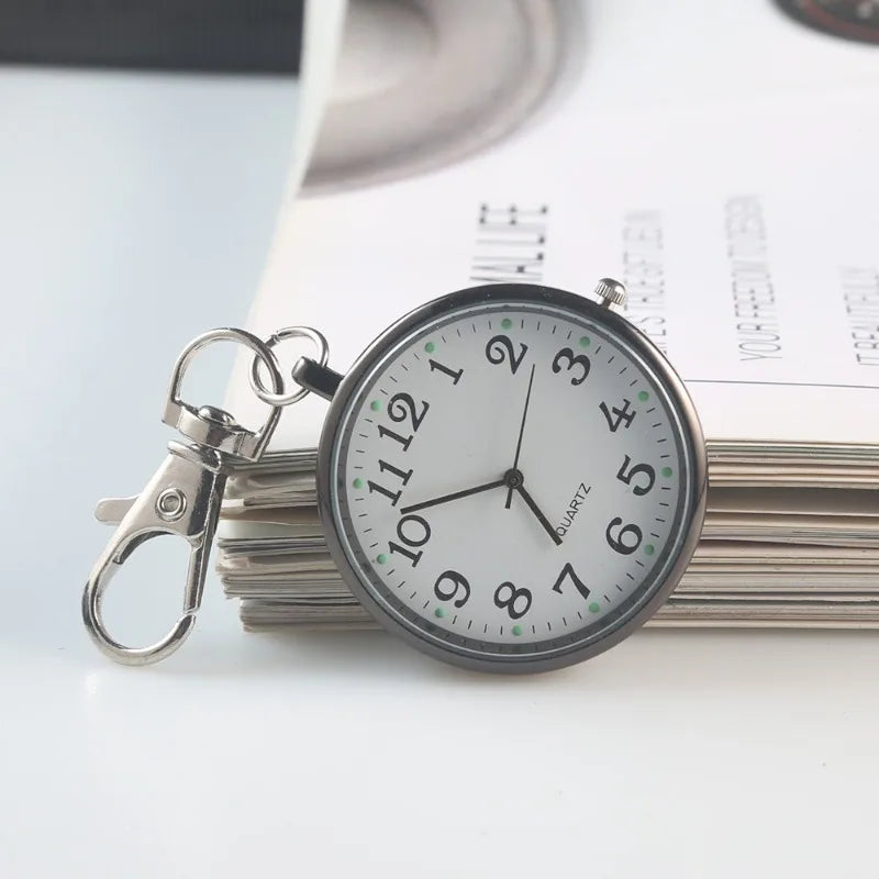 New Tiny Cute Quartz Pocket Watch with Keyring Men Women Quartz Watch for Nurses Doctors Students Minimalist Watches Child Gift