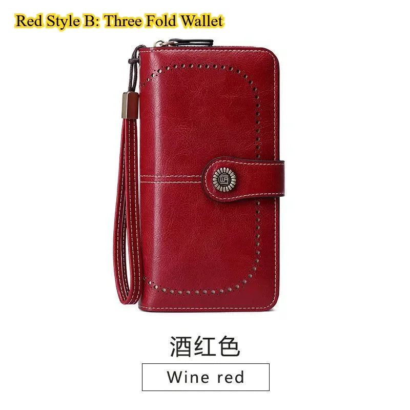 High Quality Women Wallet  Anti-theft Leather Wallets For Woman Long Zipper Large Ladies Clutch Bag Female Purse Card Holder