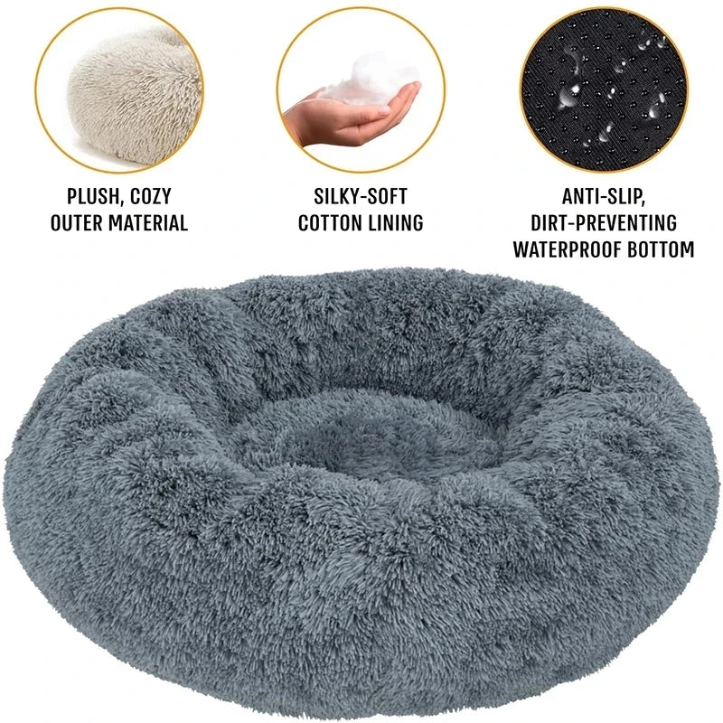 New Cat Dog Bed Super Soft Pet Cat Bed Pet Mattress Plush Washable Calm Donut Bed Comfortable Sleeping Artifact Suitable Winter