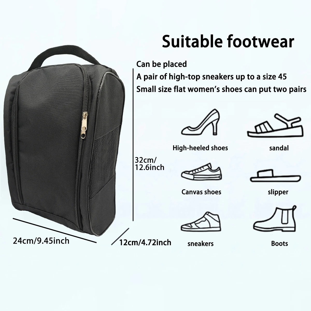 Breathable Golf & Sports Shoe Bag – Lightweight Dustproof Shoe Carrier
