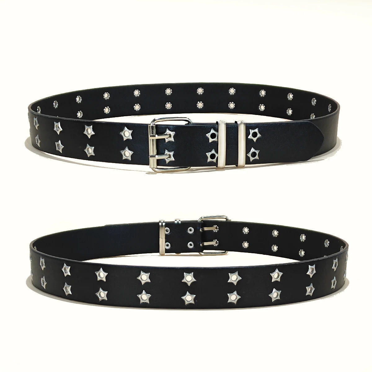 Retro Square Rivet Men's Belt With Three Row Needle Buckle Hip-Hop Rock Punk Y2k Style Jeans Belts For Women Goth Waistband
