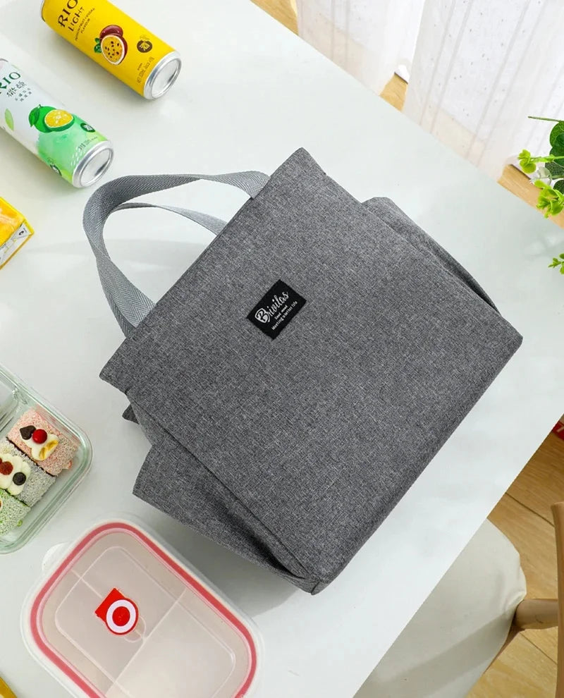 Insulated Lunch Bag Have Two Big Side Pockets Lunch Box Beverage Storage Tote Bags For Student Picnic Portable Insulated Bag New