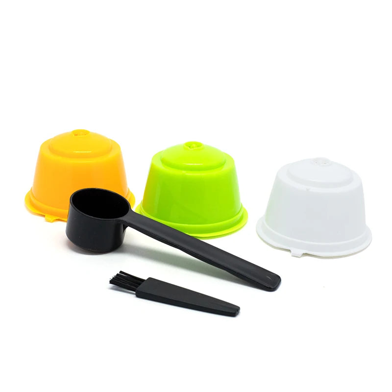 Reusable Dolce Gusto Coffee Capsule Filters – Set of 3 with Spoon & Brush