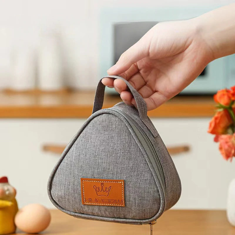 Triangle Portable Breakfast Insulation Bag Aluminum Foil Lunch Bag Mini Rice Vegetable Roll Outdoor Picnic Lunch Box