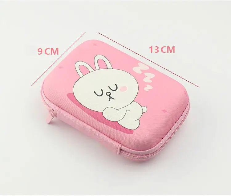 Hello Kitty Data Cable Charger Storage Box Earphone Cable Storage Bag Cartoon Cute Portable Mini Bag Camera Organizer Box