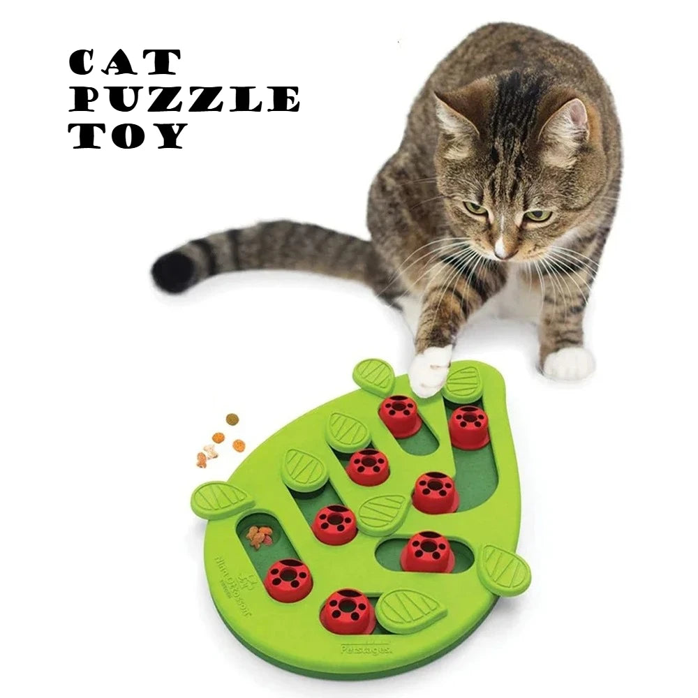Interactive Cat Puzzle Feeder — Slow Feeder & Scratch Board for Indoor Cats