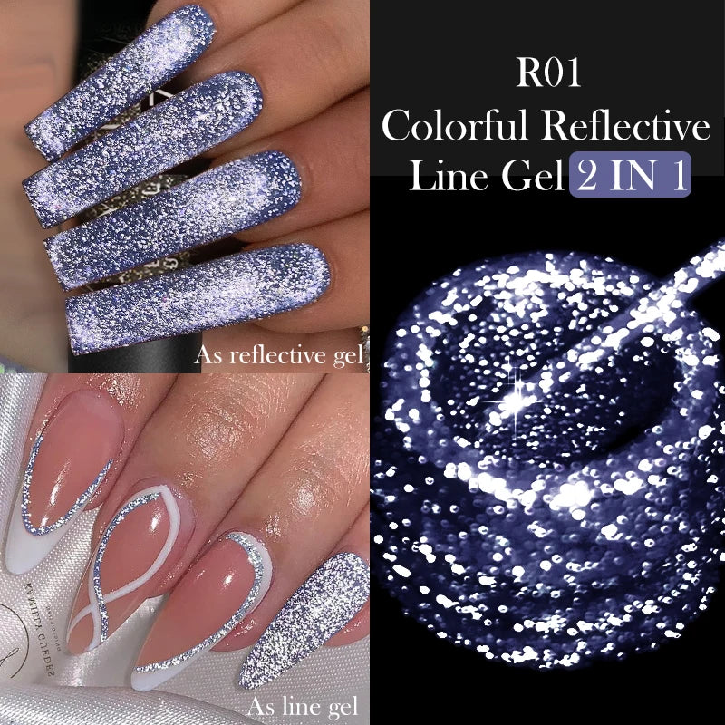 Silver Metallic Gel Nail Polish Liner – Super Bright Mirror Pull Line Art Pen