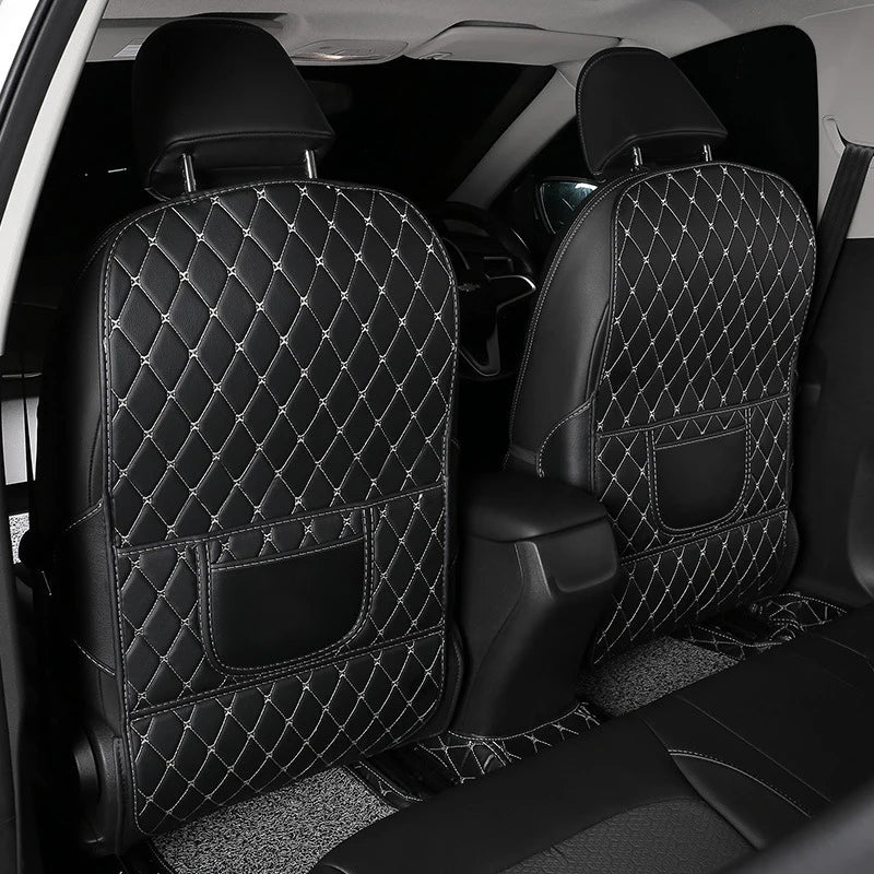 New PU Leather Car Anti-Kick Mats Auto Seat Back Protector Cover For Children Car Back Seat Anti-Dirty Pad Car  Accessories