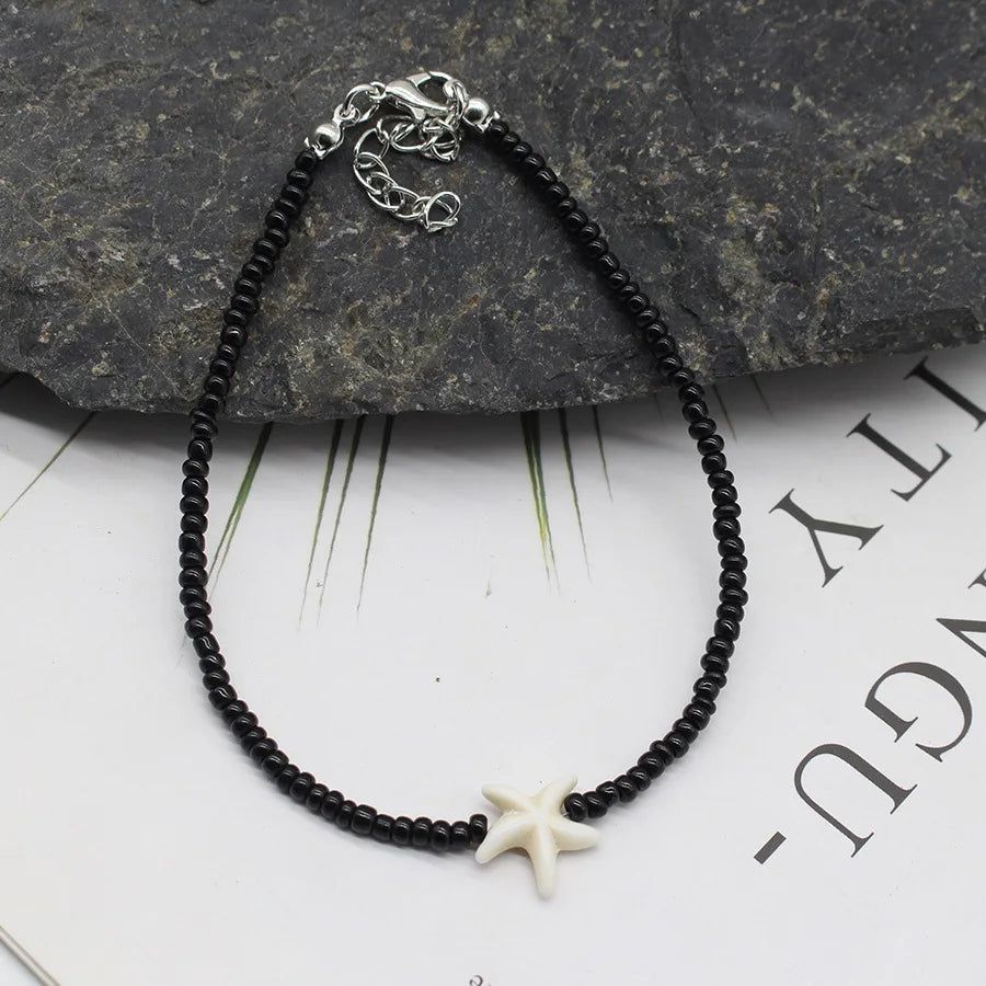 Handmade Seashell Beaded Choker – Starfish Pendant Ocean Inspired Necklace