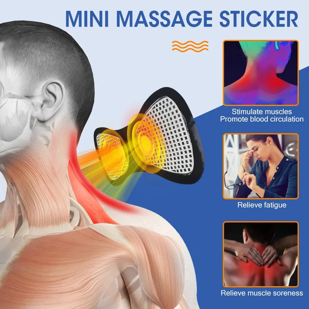 EMS Electric Neck & Back Massager Pad – Low Frequency Muscle Stimulator Patches