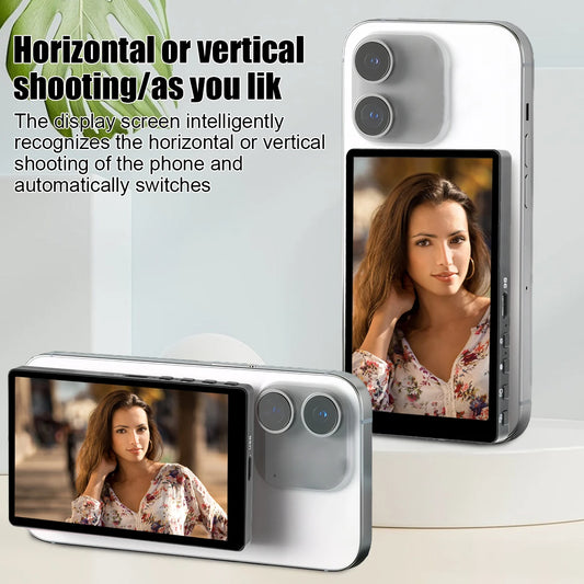 Magnetic Wireless Selfie Screen – Rear Camera Vlogging & Livestream Accessory