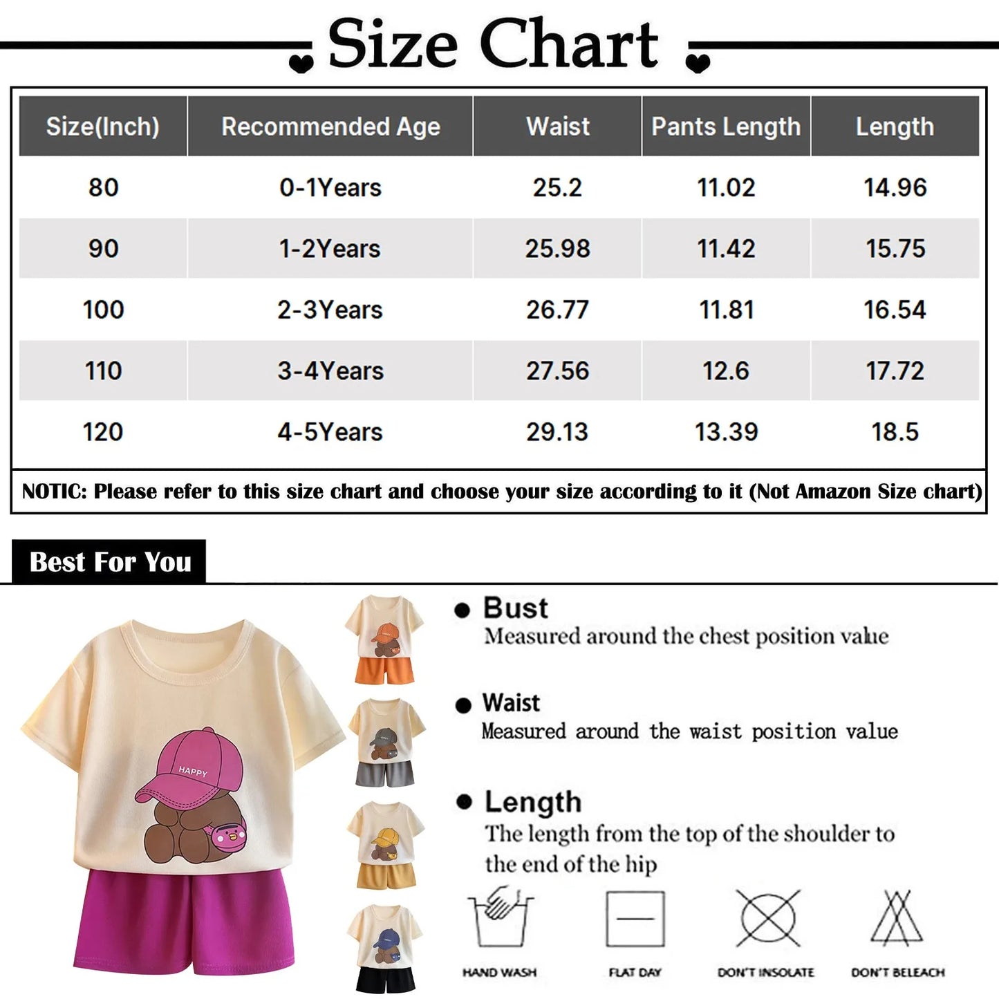 Children Boys 2pcs Tracksuits Cotton Bear Printed Short Sleeves+Shorts Kids Boys Outfits Loose Round Collar Little Boys Tee Suit