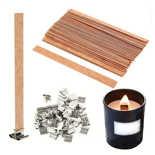 30-delige houten kaarslonten met clipvoet – Rookvrij kaarsen maken