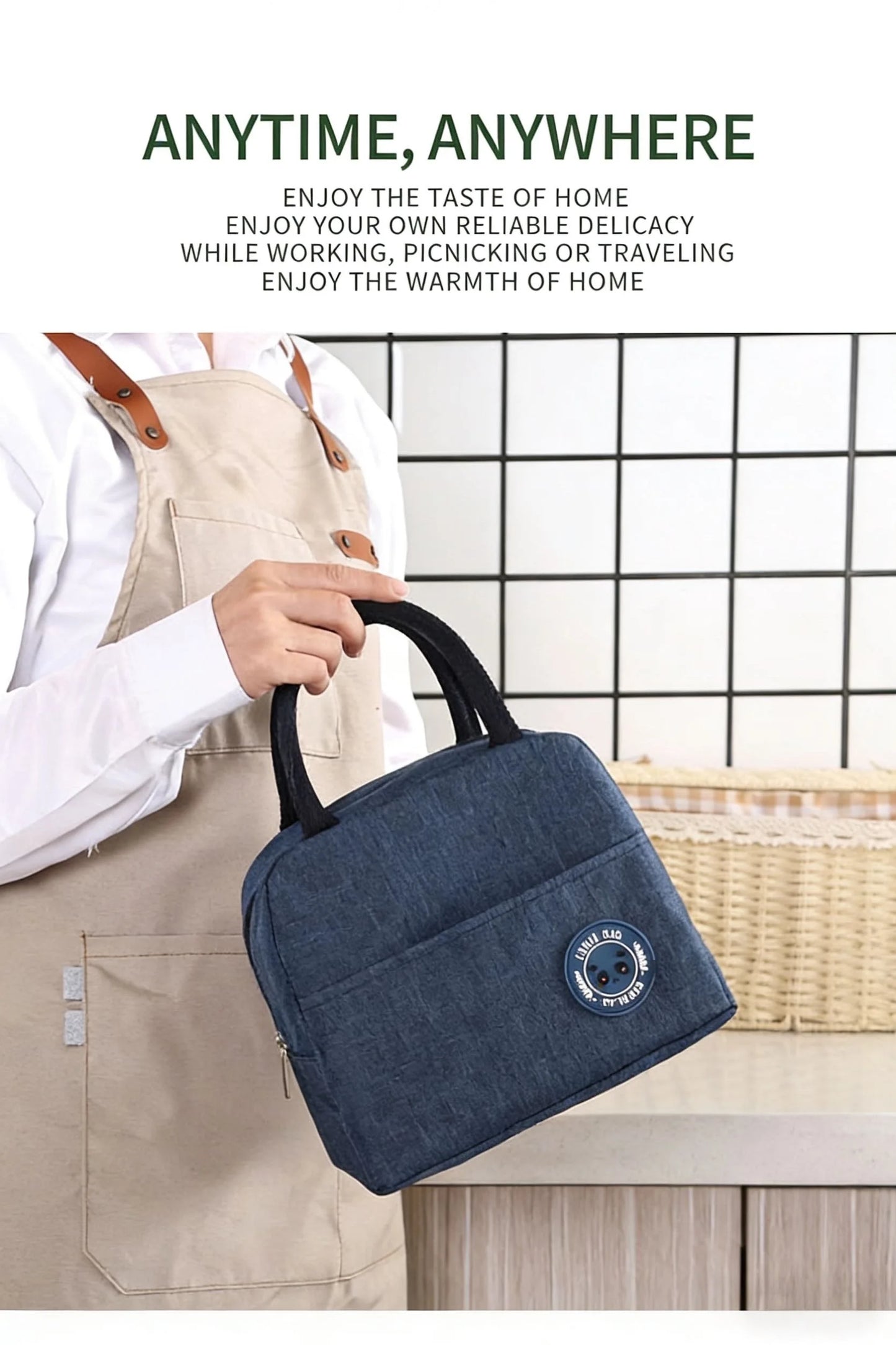 Homefish New solid color versatile cation fresh-keeping ice bag bento thermal insulation bag student lunch box bag portable ther