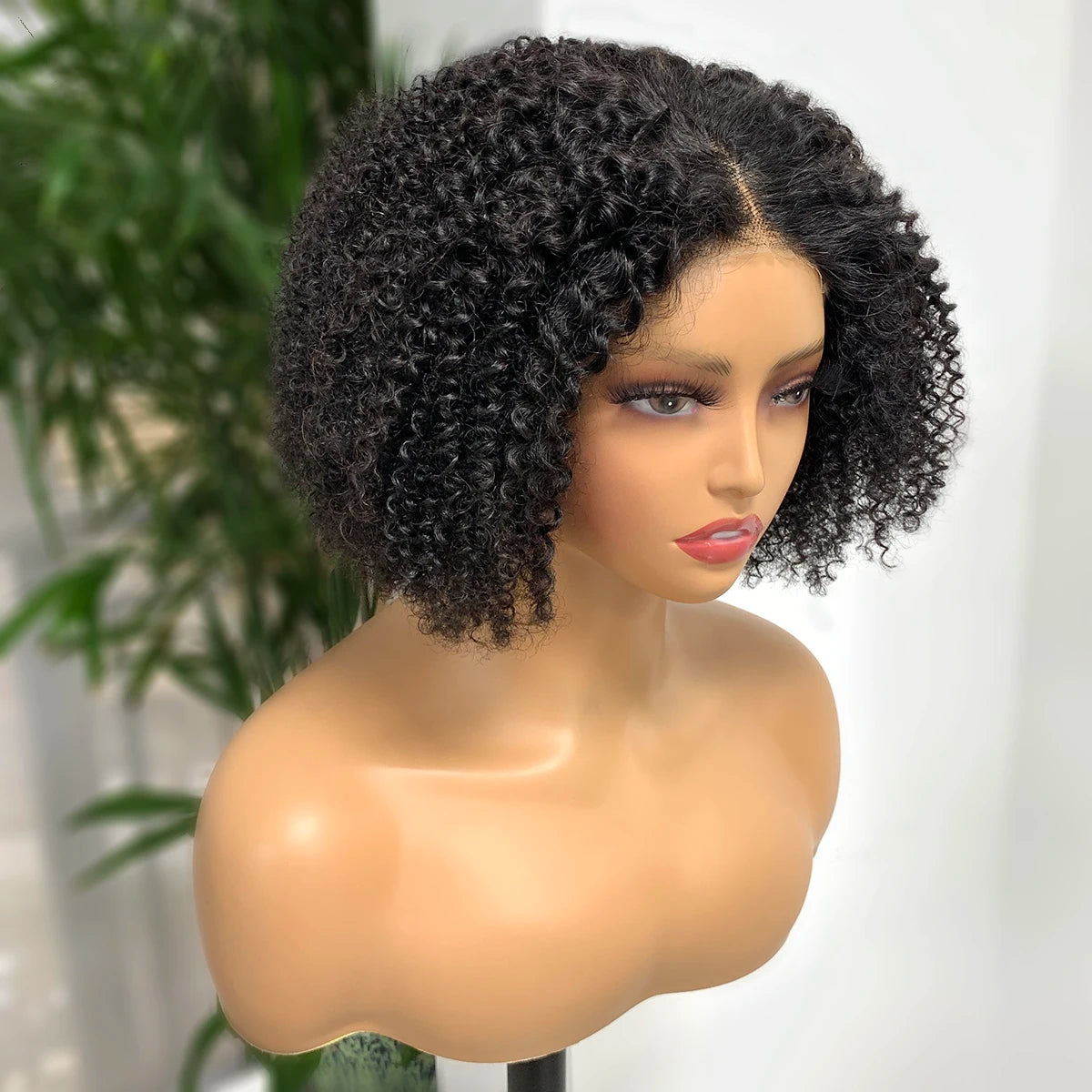 Kinky Curly Bob Wig – 180% Density 4x4 Lace Front Human Hair Afro Bob Wig for Women