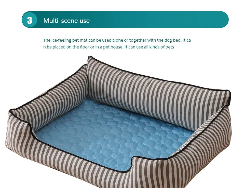 Dog & Cat Summer Cooling Mat – Extra Large Pet Cold Pad Blanket for Dogs & Cats