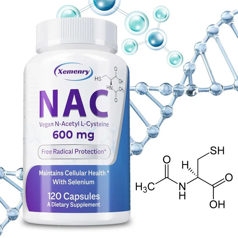 NAC Capsules 600mg - Support Skin Health, Antioxidant, Detox, Enhance Immunity - Non-GMOSupplement