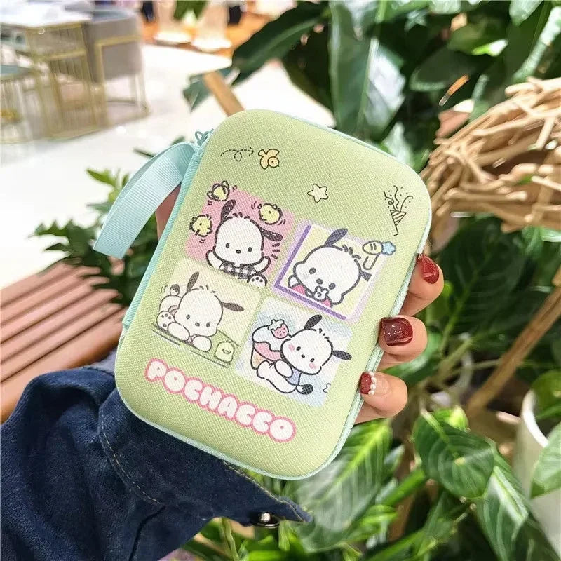 Hello Kitty Data Cable Charger Storage Box Earphone Cable Storage Bag Cartoon Cute Portable Mini Bag Camera Organizer Box