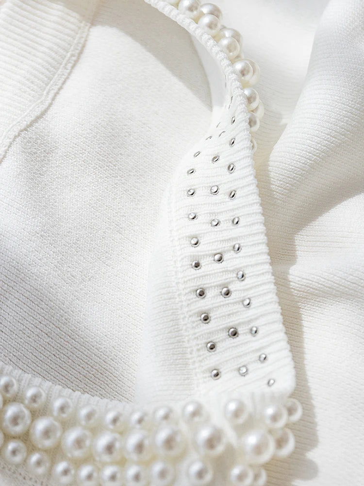 Korean Knitted Beaded Sleeveless Vest Top – Women's Casual Summer Fashion