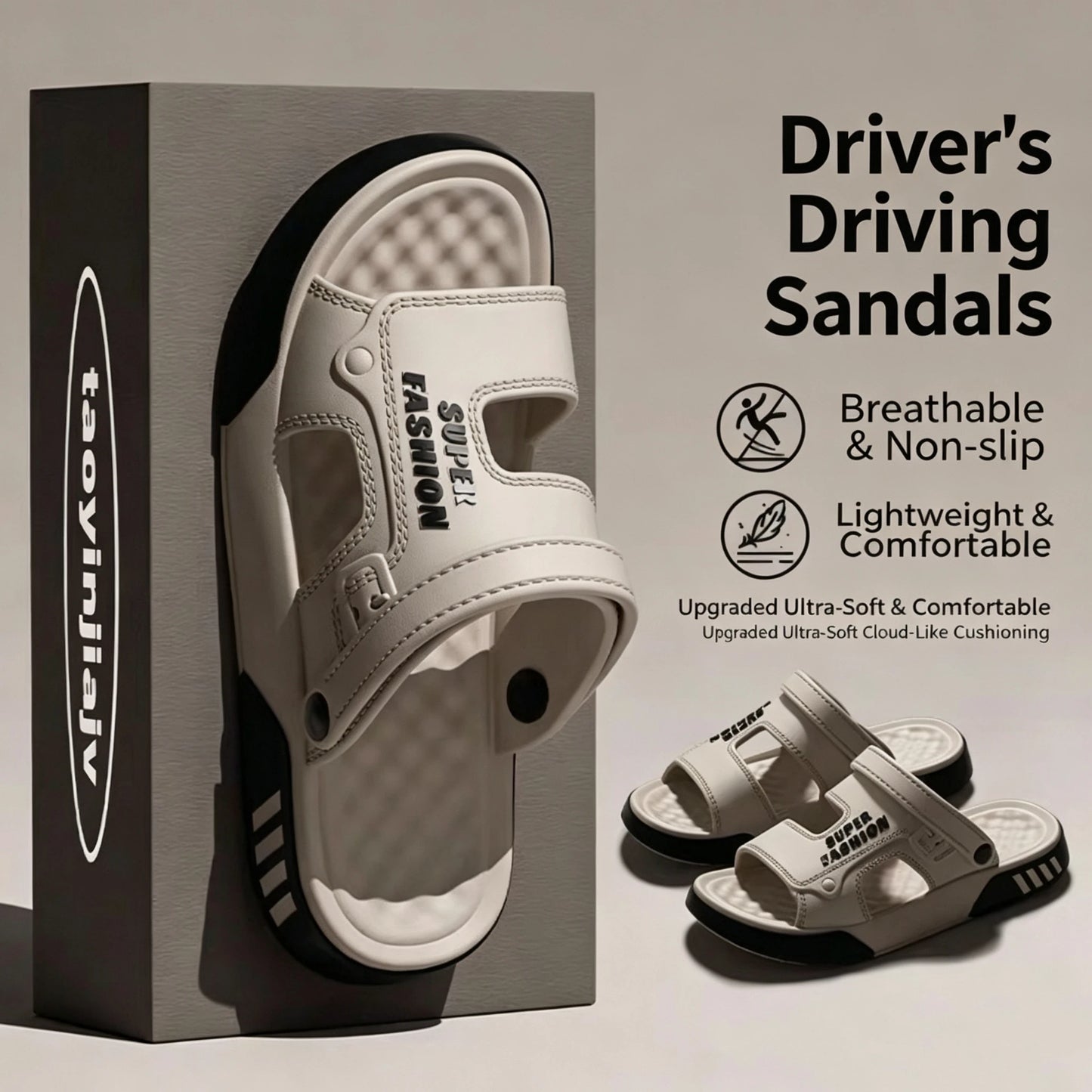 Summer Men’s Sandals EVA Soft-soled Platform Slides Slippers Indoor Outdoor Walking Beach Shoes Flip-Flops Mens Home Shoes