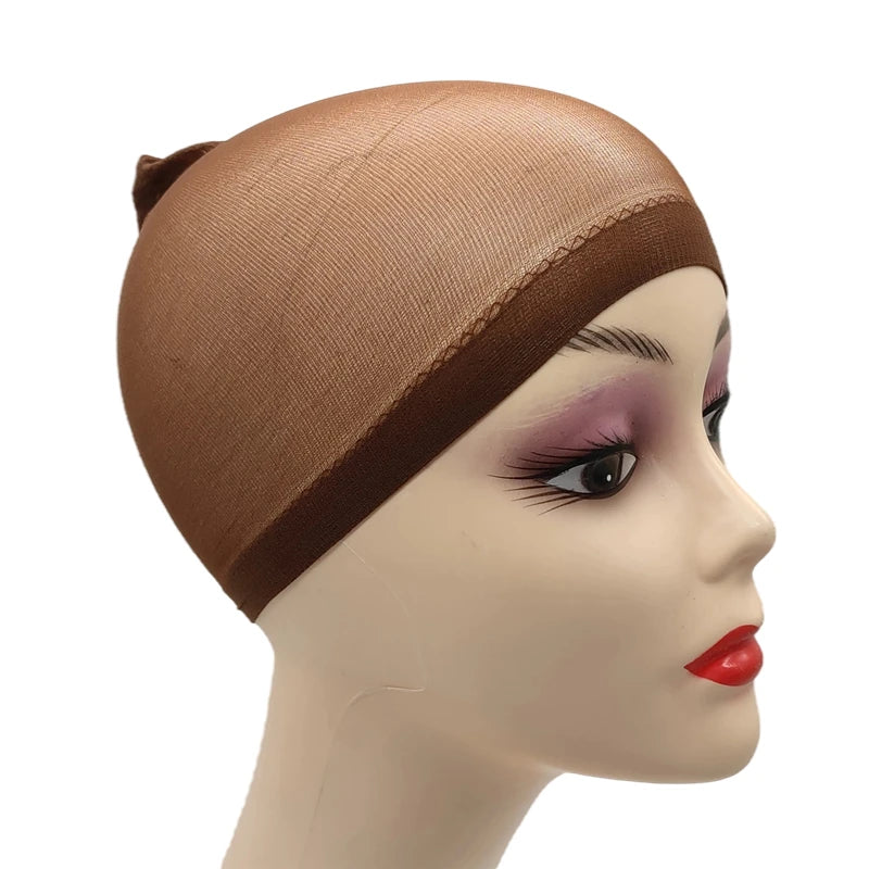 2pcs Top Stocking Wig Cap Hair Net For Weave Hair Wig Nets Black/Brown/Skin/Beige Stretch Mesh Wig Cap For Making Wigs Free Size
