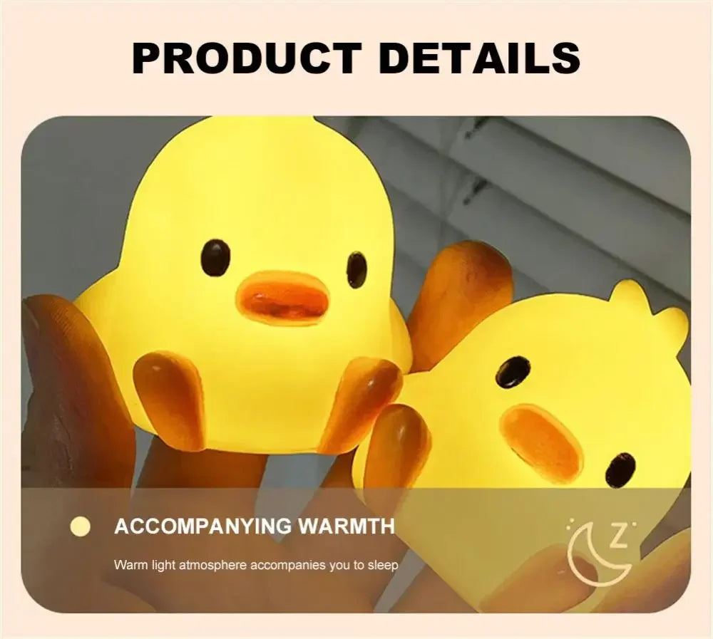Cute Duck Night Light – Cartoon LED Bedside Sleeping Lamp for Kids & Bedroom Décor