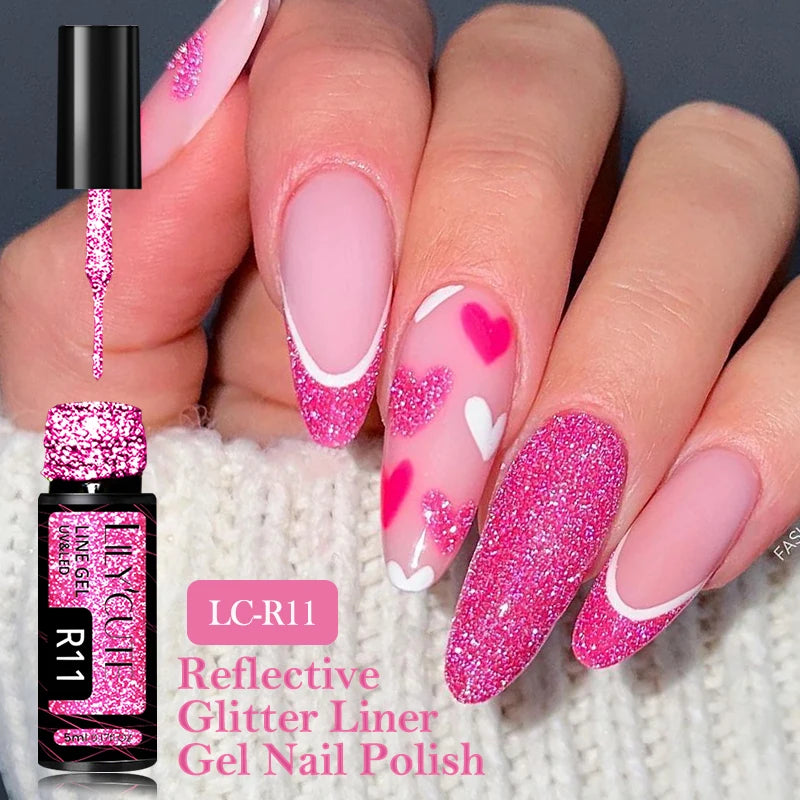 Silver Metallic Gel Nail Polish Liner – Super Bright Mirror Pull Line Art Pen
