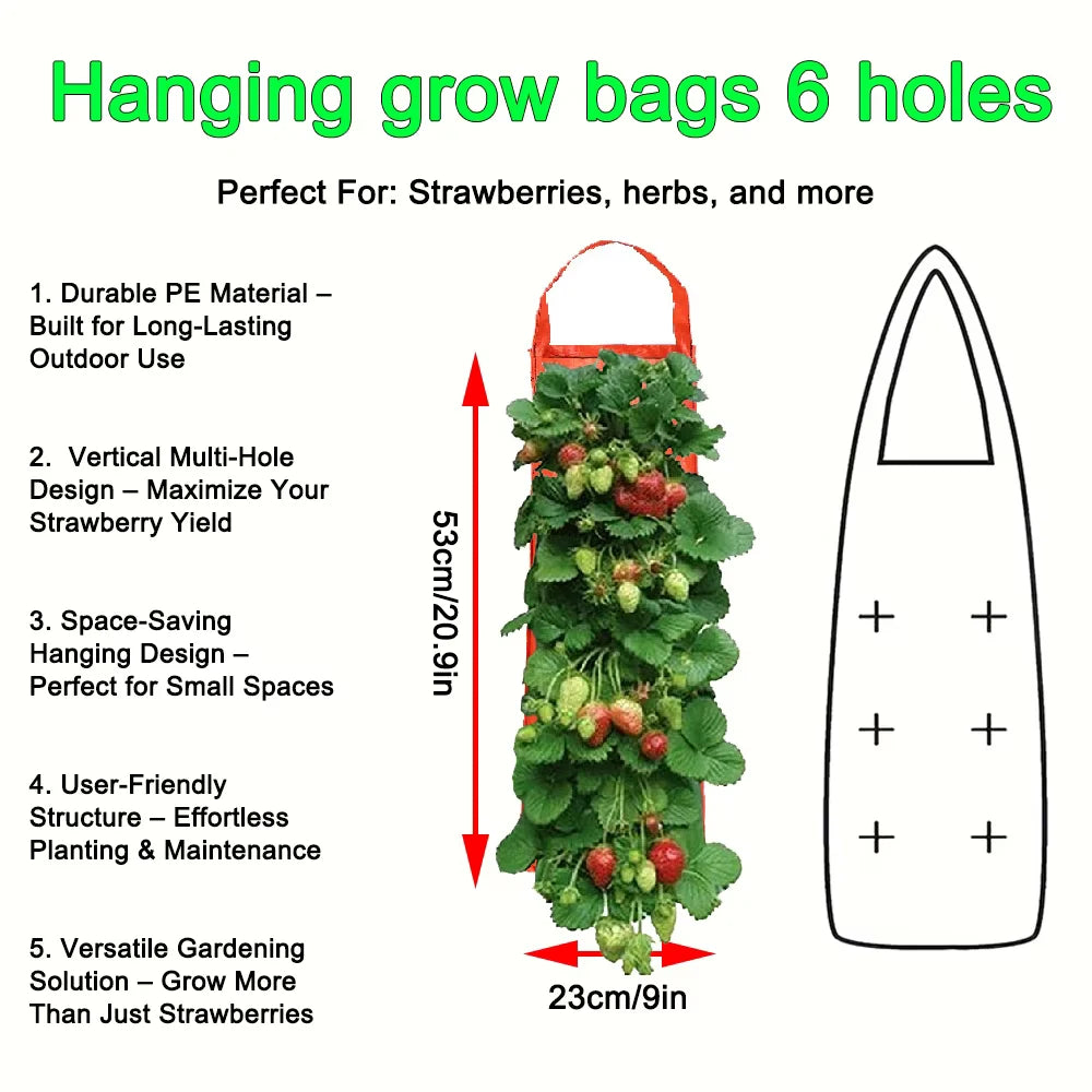 Hanging Grow Bags for Strawberries Tomatoes Hanging Planting Grow Bag Vertical Garden  Strawberry Planter Pot Aeroponic Tower
