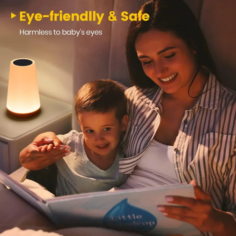 Dimmable Touch LED Table Lamp – 13 Colours & 5 Brightness Rechargeable Bedside Light