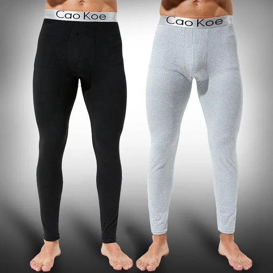 Men's Slim Fit Thermal Warm Trousers – Thickened Fleece-Lined Winter Legging Pants
