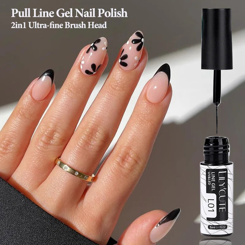 Silver Metallic Gel Nail Polish Liner – Super Bright Mirror Pull Line Art Pen