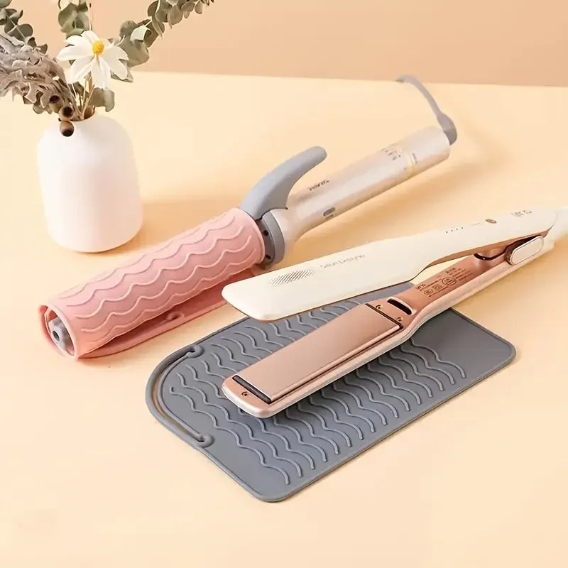 Heat-Resistant Silicone Mat for Hair Tools – Flat Iron, Curler & Straightener Pad