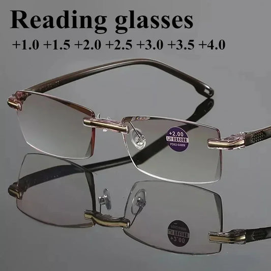 Men's Anti-Blue Light Reading Glasses – Diamond Cut Diopter +1.0 to +4.0