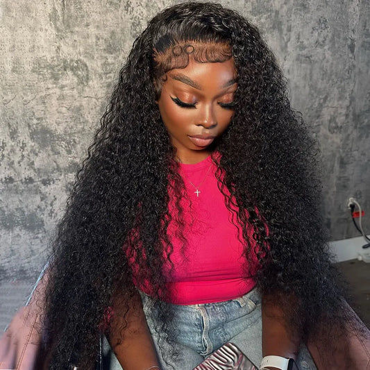 40–42 Inch Curly Lace Front Human Hair Wig – Pre-Plucked Transparent 13x4 Deep Wave 13x6 HD