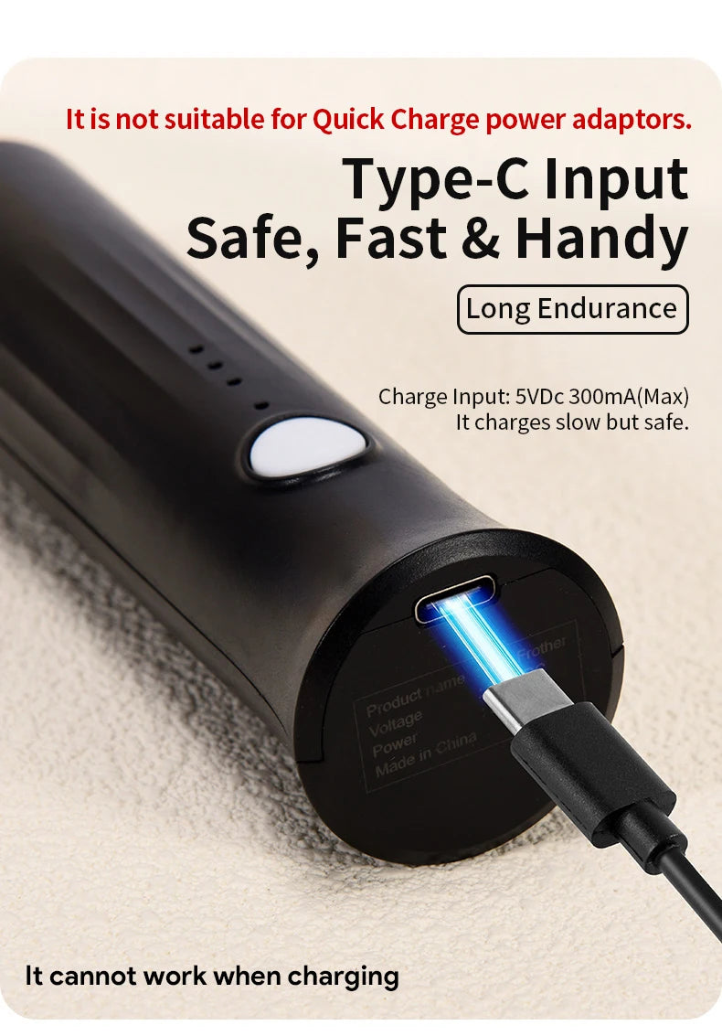 Wireless USB-C Electric Milk Frother – Handheld Stainless Steel Coffee Whisk