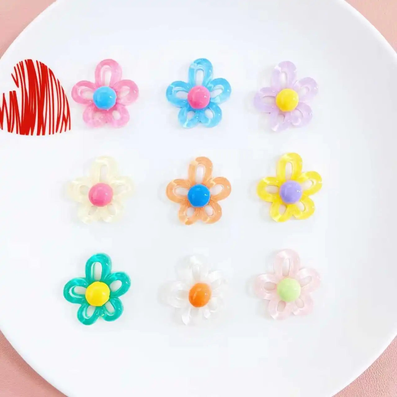 Yellow Aesthetic  Charms Set Cute Smiley Face Flower Heart Shoe Charms DIY Sweet Shoe Decorations for Sandals Wo