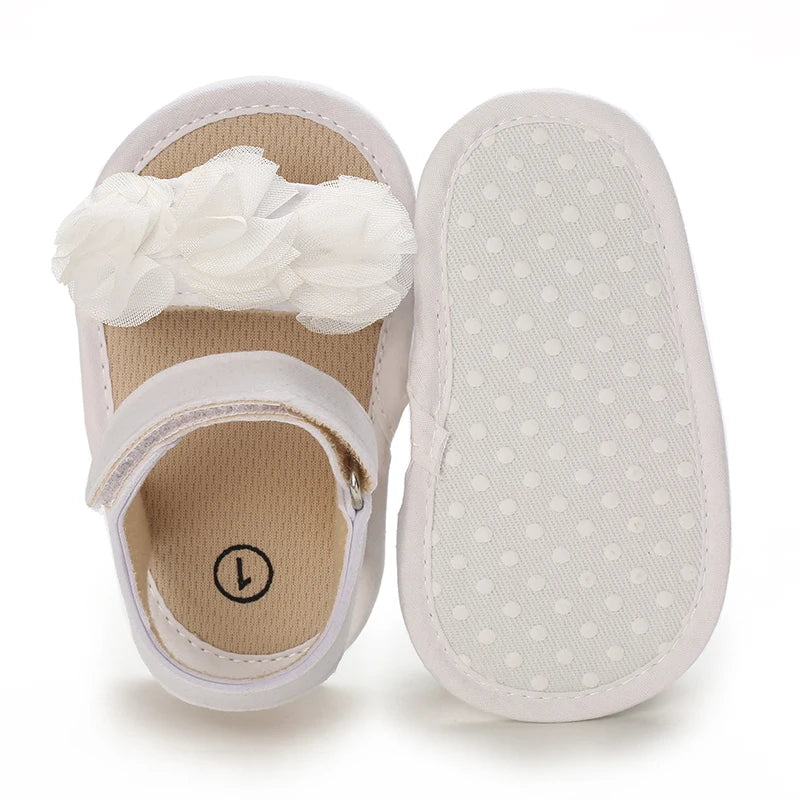 Baby Girls Sandals Soft Sole Summer Infant Wedding Dress Flat Shoes Beach Sandal Newborn Crib Shoes First Walkers